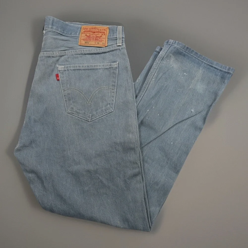 Levi's 501 Jeans Mens 38x32 (36X29) Straight Leg Button‎ Fly Classic Denim Pants